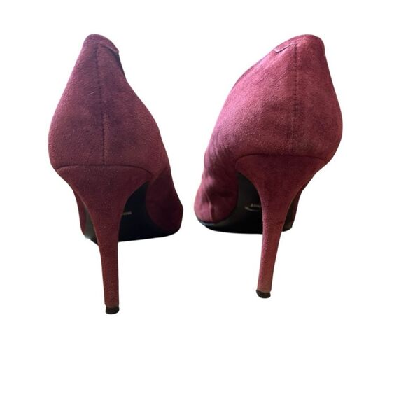 Nine West Finlay Burgundy Brick Red Suede Leather Pointed Toe Pumps - Picture 4 of 8